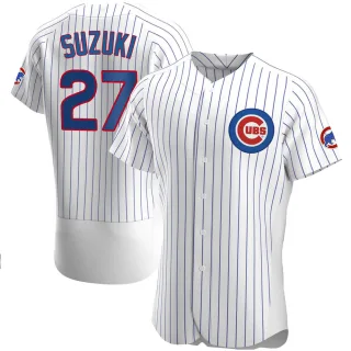 Men's Authentic White Seiya Suzuki Chicago Cubs Home Jersey