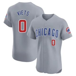 Men's Elite Gray Hunter Viets Chicago Cubs Road Jersey