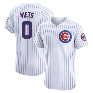 Men's Elite White Hunter Viets Chicago Cubs Home Jersey