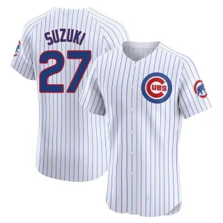 Men's Elite White Seiya Suzuki Chicago Cubs Home Jersey