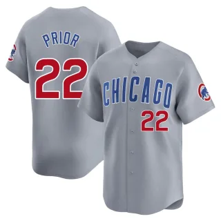 Men's Limited Gray Mark Prior Chicago Cubs Road Jersey