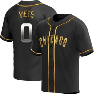 Men's Replica Black Golden Hunter Viets Chicago Cubs Alternate Jersey