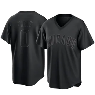 Men's Replica Black Hunter Viets Chicago Cubs Pitch Fashion Jersey