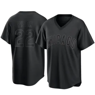 Men's Replica Black Mark Prior Chicago Cubs Pitch Fashion Jersey