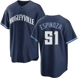 Men's Replica Navy Anderson Espinoza Chicago Cubs 2021 City Connect Jersey