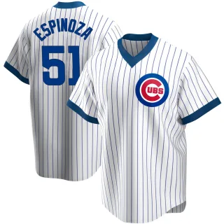 Men's Replica White Anderson Espinoza Chicago Cubs Home Cooperstown Collection Jersey