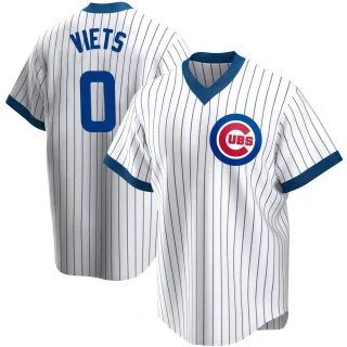 Men's Replica White Hunter Viets Chicago Cubs Home Cooperstown Collection Jersey