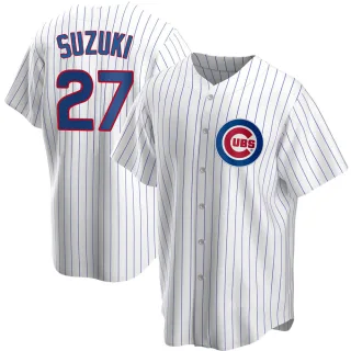 Men's Replica White Seiya Suzuki Chicago Cubs Home Jersey