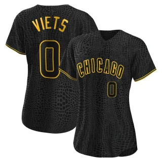 Women's Authentic Black Hunter Viets Chicago Cubs Snake Skin City Jersey