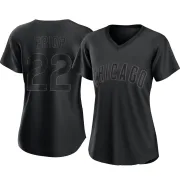 Women's Authentic Black Mark Prior Chicago Cubs Pitch Fashion Jersey