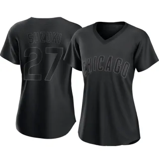 Women's Authentic Black Seiya Suzuki Chicago Cubs Pitch Fashion Jersey