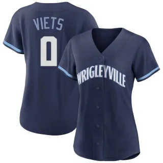 Women's Authentic Navy Hunter Viets Chicago Cubs 2021 City Connect Jersey