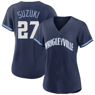 Women's Authentic Navy Seiya Suzuki Chicago Cubs 2021 City Connect Jersey