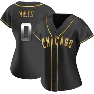 Women's Replica Black Golden Hunter Viets Chicago Cubs Alternate Jersey