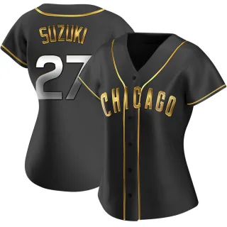 Women's Replica Black Golden Seiya Suzuki Chicago Cubs Alternate Jersey